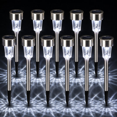  - Shopnbits 10 Pack Solar Garden Stake Lights Outdoor Waterproof Led Pathway Patio Lawn Landscape Lighting