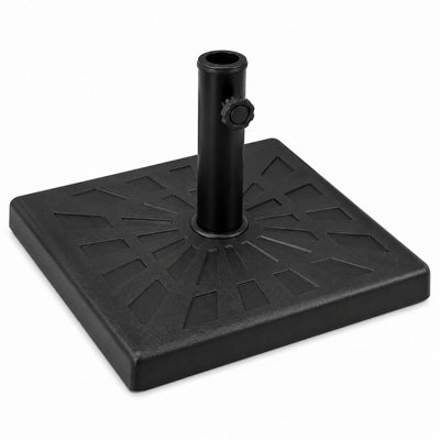 Shopnbits 19Kg Heavy Duty Parasol Base Square Resin Garden Umbrella Stand For 32mm 38mm 48mm Poles Black from B&Q