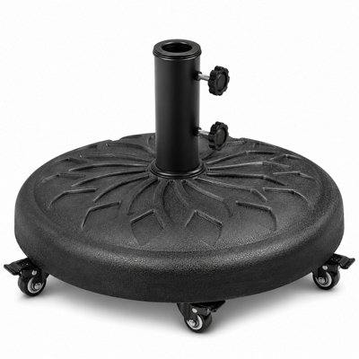  - Shopnbits 27 Kg Heavy Duty Umbrella Base With Wheels Round Patio Parasol Stand For 45/45/48mm Poles