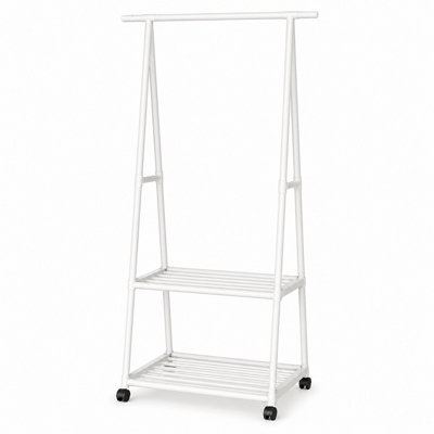  - Shopnbits Heavy Duty Clothes Rail With Double Hanging Rods And ShelvesRolling Garment Rack