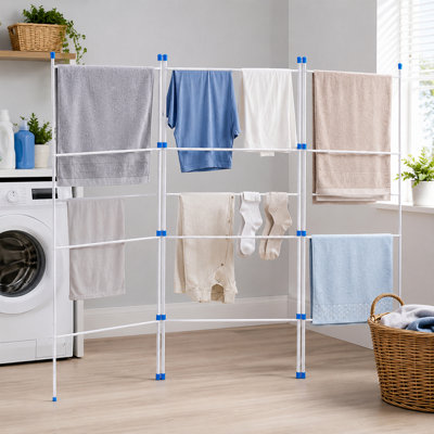  - Shopnbits Foldable Clothes Airer 3 Tier Laundry Drying Rack Indoor Outdoor Aluminium Clothes Dryer Stand