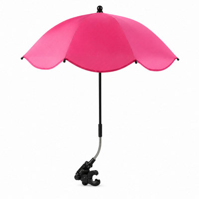  - Shopnbits Universal Baby Stroller Parasol Umbrella Uv Sun Shade Pushchair Pram Buggy Clip On Adjustable Pink