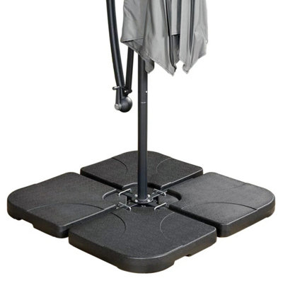  - Shopnbits Set Of 4 Parasol Base Weights Water Sand Filled Cantilever Umbrella Stand Heavy Duty Black