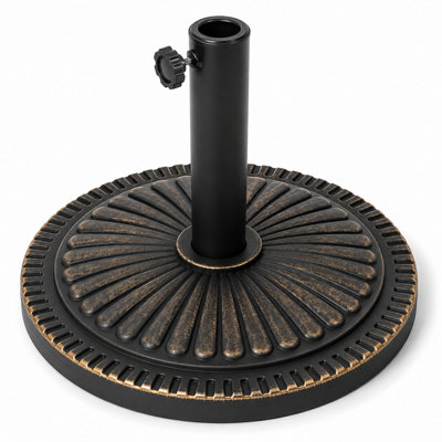  - Shopnbits 15Kg Round Parasol Base Outdoor Umbrella Stand Heavy Duty Garden Patio Base For 38mm & 48mm Poles