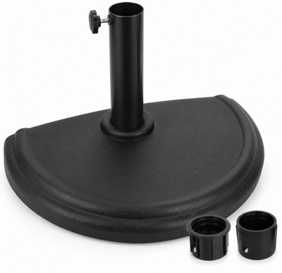  - Shopnbits 9.5Kg Half Round Parasol Base 49Cm Outdoor Umbrella Stand For 38-48mm PolesHeavy Duty Black