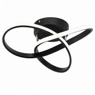  - Shopnbits 42W Led Ceiling Light Dimmable Modern Black Ceiling Lamp With Remote Control 3000K-6000K 40Cm