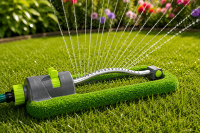  - Shopnbits Oscillating Lawn Sprinkler 18 Jet Garden Water Sprinkler Hozelock Compatible Adjustable Lawn Irrigation