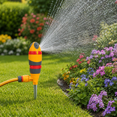  - Shopnbits Rotating Garden Sprinkler Spike Lawn Sprinkler Adjustable Water Sprinkler For Garden Irrigation 314M²