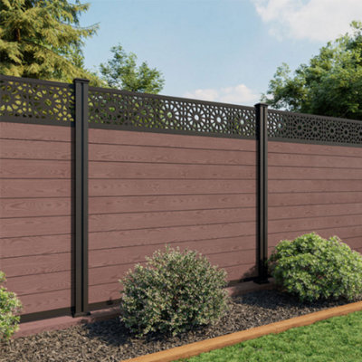 North Valley Composites 6Ft High Golden Oak Fence Panel With Moroccan Trellis