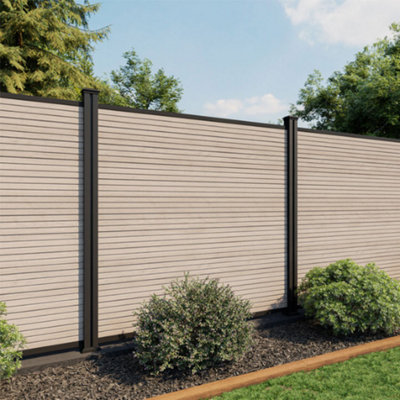 North Valley Composites 6Ft Antique Slatted Composite Fence Panel