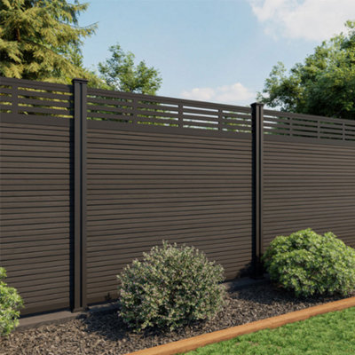 North Valley Composites 6Ft Black Slatted Composite Fence Panel & Slatted Trellis