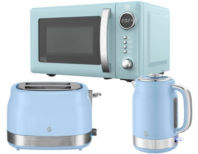 Swan Retro Revive 3-Piece Set1.7L Kettle2-Slice Toaster20L Microwave from B&Q