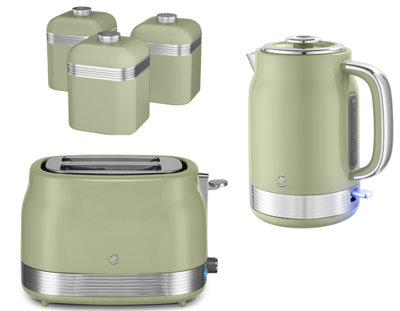 Swan Retro Revive Green Kettle Toaster Canisters Set - Image 2