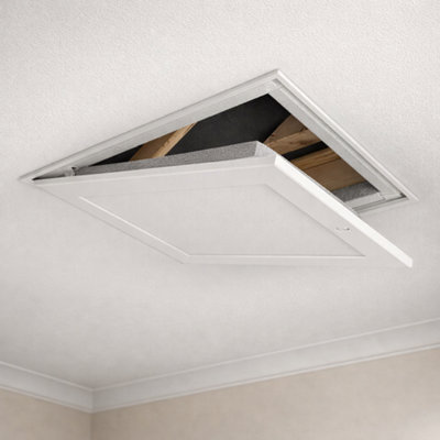 Manthorpe Gl250-035-Eps Insulated Loft HatchWhite Ceiling Access Hatch With Polystyrene Insulated DoorDraught-Sealed from B&Q