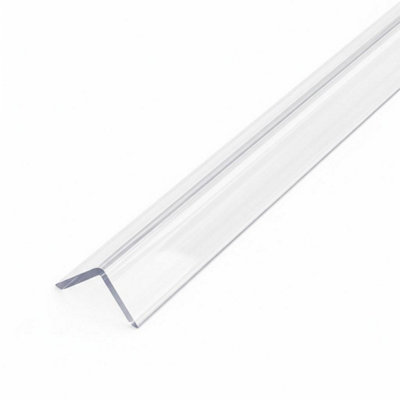 1 X Clear 1 Metre Upvc Plastic Rigid Corner Trim 50X50mm 90 Degree from B&Q