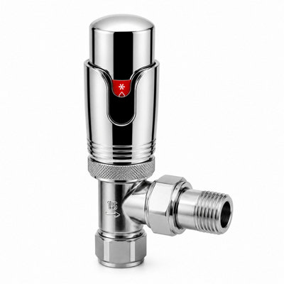 Kartell Refined Angled Chrome Trv 15mm Thermostatic Radiator Valve from B&Q