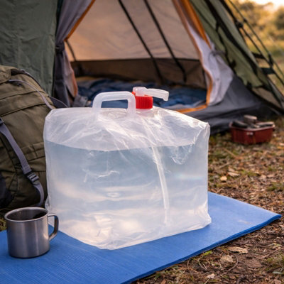 Carbeth Plants 15L Collapsible Water Carrier With Twist TapFold Flat Camping Water Container from B&Q