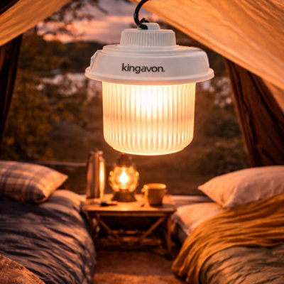 B&Q -  Rechargeable Vintage Style Camping LanternWarmCool & Natural Light ModesPortable Tent Light With Usb Charging Cable