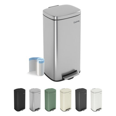 B&Q -  50L Pedal Bin Kitchen & Bathroom Household Rubbish Office Waste Bin