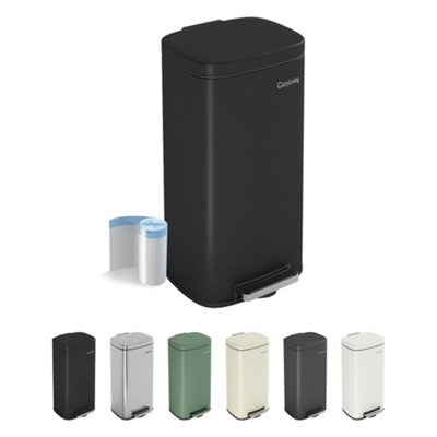 B&Q -  50L Pedal Bin Kitchen & Bathroom Household Rubbish Office Waste Bin