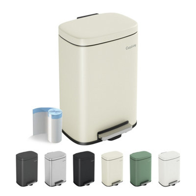 B&Q -  12L Pedal Bin Compact Kitchen & Bathroom Household Rubbish Office Waste Bin