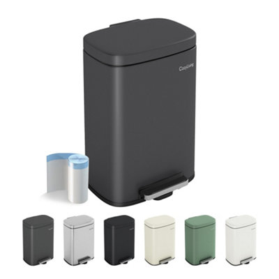 B&Q -  12L Pedal Bin Compact Kitchen & Bathroom Household Rubbish Office Waste Bin