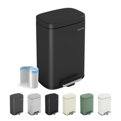 B&Q -  12L Pedal Bin Compact Kitchen & Bathroom Household Rubbish Office Waste Bin