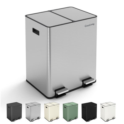 MCC Direct 30L Dual Pedal Bin For Recycling And General Waste Kitchen Bin (2X15L) from B&Q