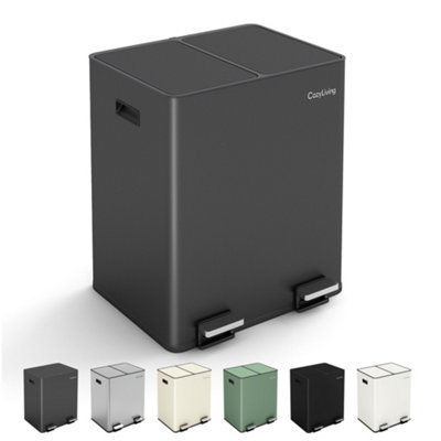 MCC Direct 30L Dual Pedal Bin For Recycling And General Waste Kitchen Bin (2X15L) from B&Q