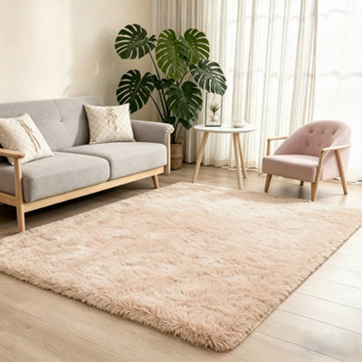 MCC Direct Faux Fur Rectangular Area Rug Ultra-Soft Fluffy Carpet 60X110Cm Brown