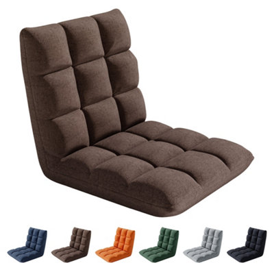 B&Q -  Folding Floor Chair 14 Position Padded Adjustable Lounge Recliner Chair