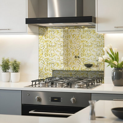 B&Q -  Gold Nuvola Antique Mirror Splashback 60Cm X 65Cm (Toughened Glass)