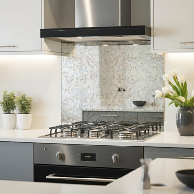 B&Q -  Nuvola Mirror Splashback 60Cm X 65Cm (Toughened Glass)