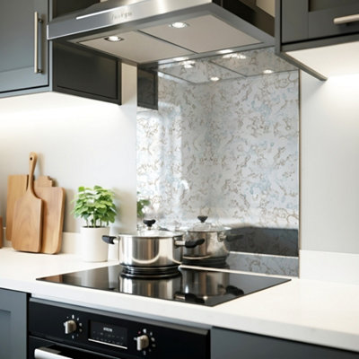 B&Q -  Nuvola Mirror Splashback 60Cm X 80Cm (Toughened Glass)