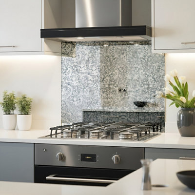 B&Q -  Stratus Mirror Splashback 60Cm X 60Cm (Toughened Glass)