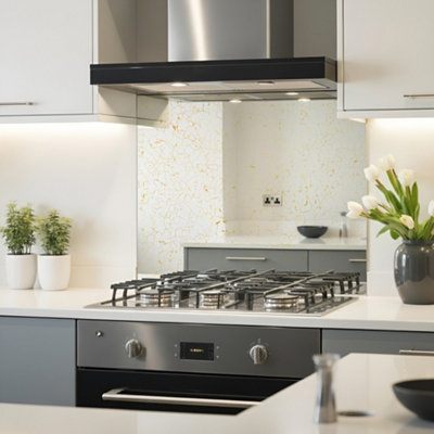 B&Q -  Gold Vein Antique Mirror Splashback 60Cm X 65Cm (Toughened Glass)