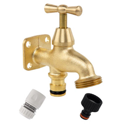 Mypurecore Brass 3/4 Inch Bib Tap Kit With Female Tap Connector And Female Hose ConnectorQuick Connect Water Tap Classic Handle from B&Q
