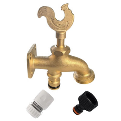 Mypurecore Brass 3/4 Inch Bib Tap Kit With Female Tap Connector And Female Hose ConnectorQuick Connect Water Tap Rooster Handle from B&Q