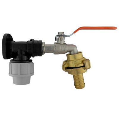 Mypurecore Mdpe Wall Flange Plate Kit 20mm With Geka Tap 3 4 Inch Barb For Blue Water Pipe from B&Q