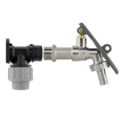 Mypurecore Mdpe Wall Flange Plate Kit 20mm With Lever Lock Tap For Blue Water Pipe from B&Q