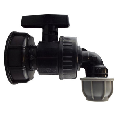 Mypurecore Ibc Water Tank Adapter S60X6 To Mdpe PipeFitting For IrrigationWater Storage Systems -32mm Elbow+Valve from B&Q