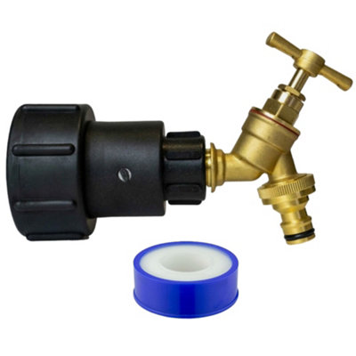 Mypurecore Ibc Tank Outlet Extender 2 Inch S60X6 360 Degree Swivel Adapter With 1/2 Inch Click-Lock Bib Tap And Ptfe Tape from B&Q