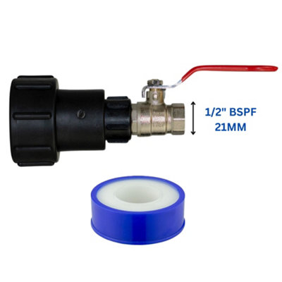 Mypurecore Ibc Tank Outlet Extender 2 Inch S60X6 360 Degree Swivel Adapter With 1/2 Inch Lever Valve Tap And Ptfe Tape from B&Q