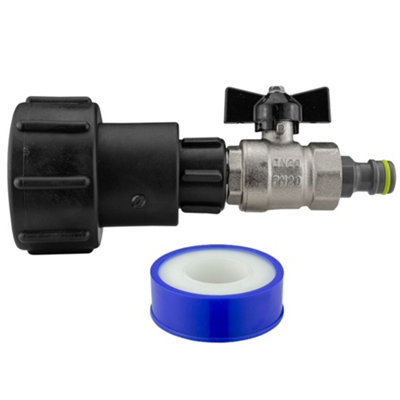 Mypurecore Ibc Tank Outlet Extender 2 Inch S60X6 Adapter With 3/4 Inch Butterfly Valve And Male Quick Connector Tap And Ptfe Tape from B&Q