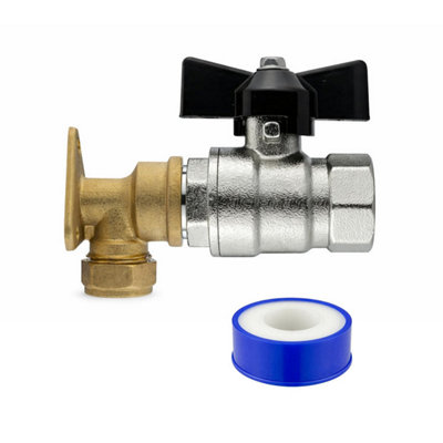 Mypurecore Garden Outdoor Tap Brass Wall Plate Bib Valve 1/2 Bsp Garden Tap from B&Q