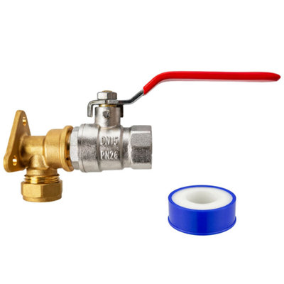 Mypurecore Garden Outdoor Tap Brass Wall Plate Lever Valve 1/2 Bsp Garden from B&Q