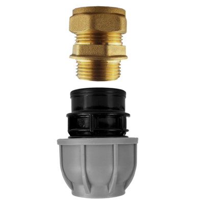B&Q -  Mdpe Copper Adaptor Straight 20mm Mdpe To 15mm Copper Compression