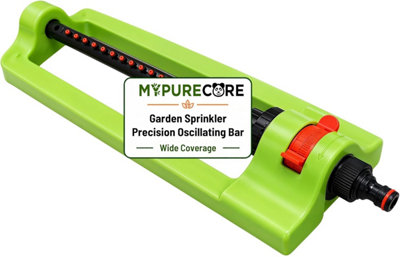 Mypurecore Garden Oscillating Sprinkler 16 Jet Nozzles Adjustable Lawn Water Sprayer from B&Q