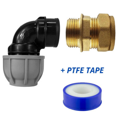 Mypurecore Mdpe Copper Adaptor Elbow 32mm To 28mm Compression Ptfe Tape from B&Q