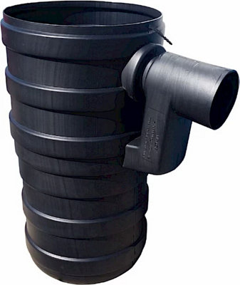 Plastic Yard Gully 300mm Diameter 600mm Depth Drain Gully Pot With Trap 110mm Outlet Surface Water & Downpipe Drainage from B&Q